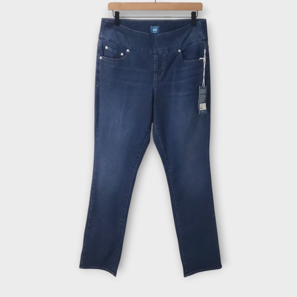 Jag Jeans Peri Straight Mid Rise Jeans Anchor Blue 8P JP2115AU315 31 Inseam